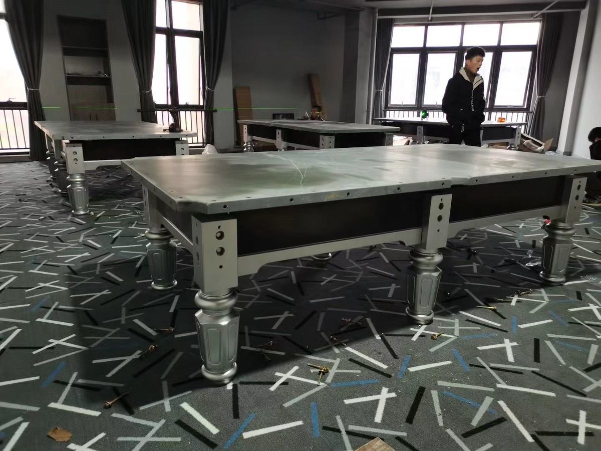 银腿钢库台球桌大理石中式8球高档商用二合一家用美式桌球台 银腿钢库