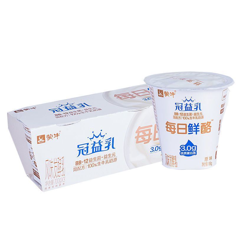 每日鲜酪冠益乳 每日鲜酪 100g*杯 多规格 风味发酵乳 原味杯装 儿童