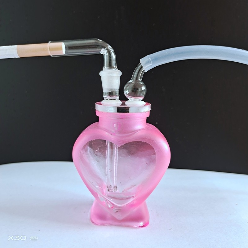 【宝点心形水晶水烟壶】双重过滤水烟壶 静音水烟壶全套 水烟斗配加