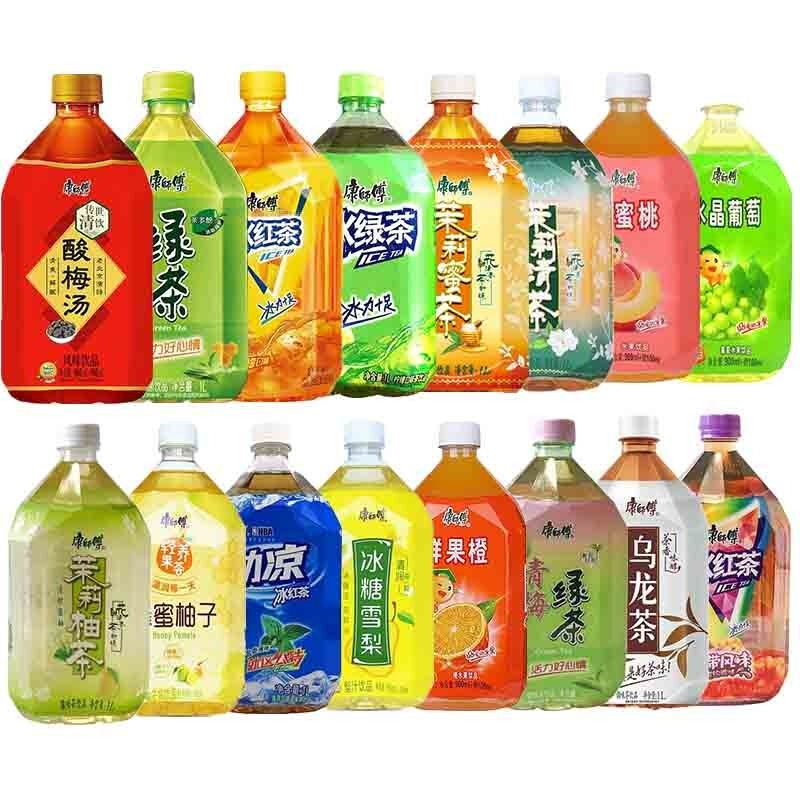 康师傅饮料1l*4瓶大瓶家庭装19种口味青梅乌龙茶红茶茉莉茶柚子水蜜桃