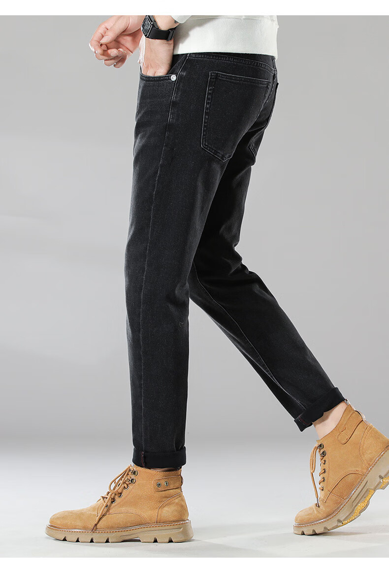 zengzhi增致牛仔磨毛牛仔裤九分裤男冬新品弹力显瘦休闲百搭专柜款