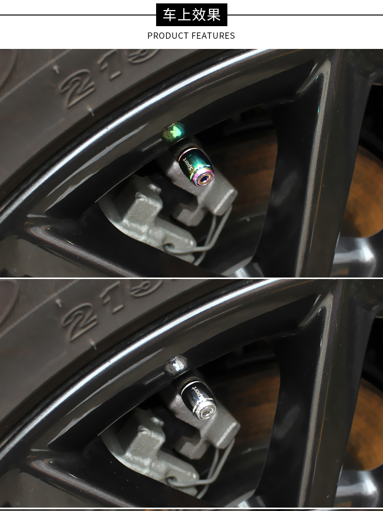 佑易 适用于气门嘴汽车轮胎气门嘴帽气嘴盖锌合金轮胎气门芯盖气门芯