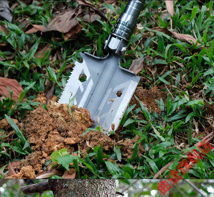 防身用品合法车载自卫多功能伸缩三节棍户外折叠装备防身铲355厘米