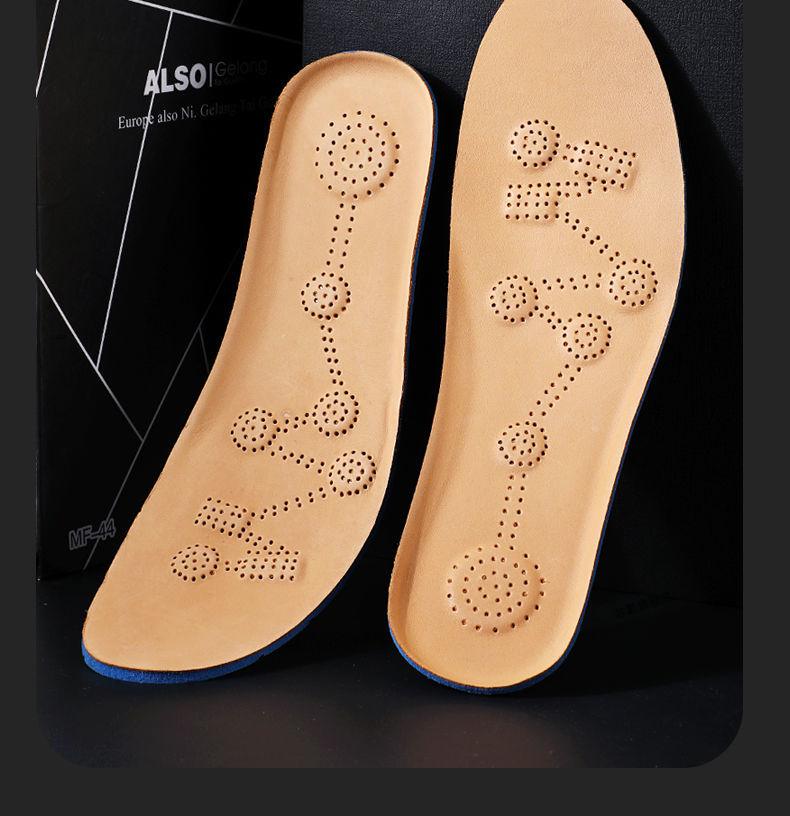 牛皮鞋垫男吸汗防臭加厚透气运动减震磁石鞋垫适配百丽休闲皮鞋垫二双