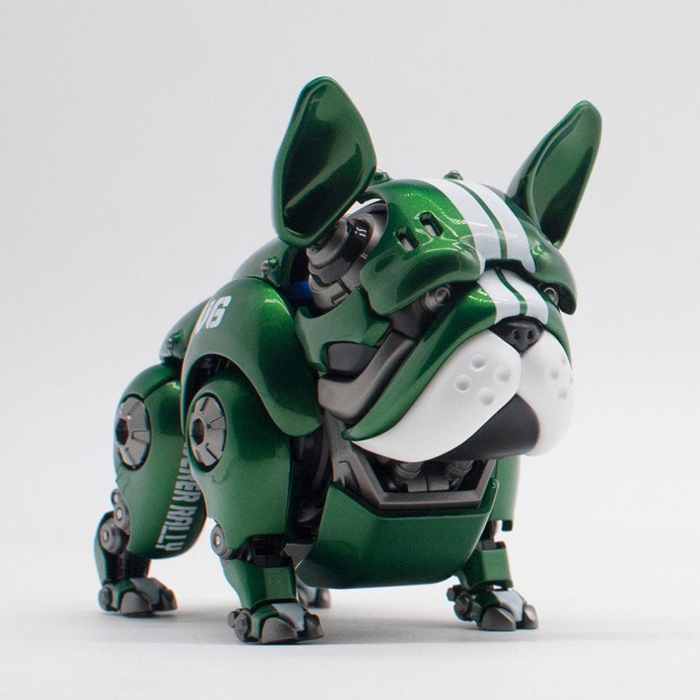 机械狗斗牛犬现货萌宠机械斗牛犬红色绿色机器狗潮玩合金摆件模型hwj