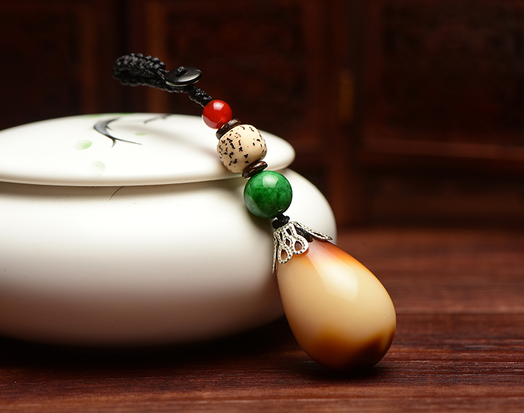 岚珊金迦佛心果菩提子金包玉车钥匙扣挂件创意手工男女礼品包挂银白果