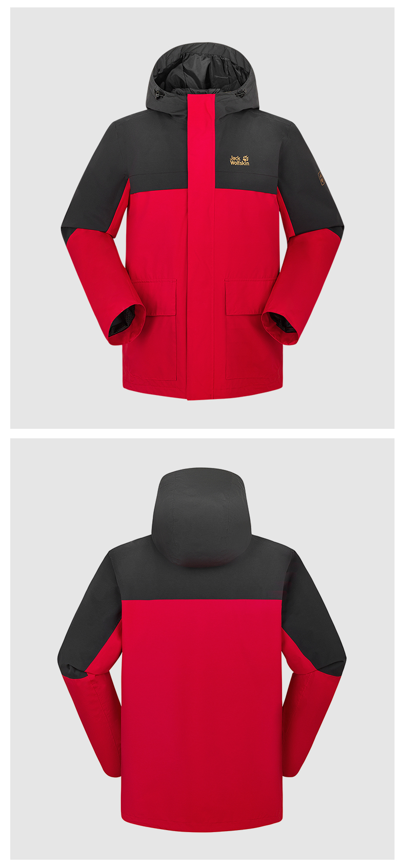 jackwolfskin狼爪冲锋衣男22春秋防风防水透气新年系列烫金logo设计连