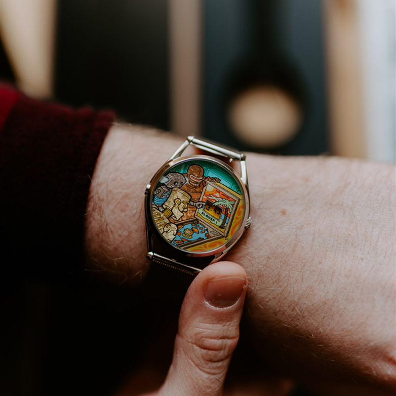 海外官网mrjones创意手表watches无所事事的下午游泳池男女情侣腕表