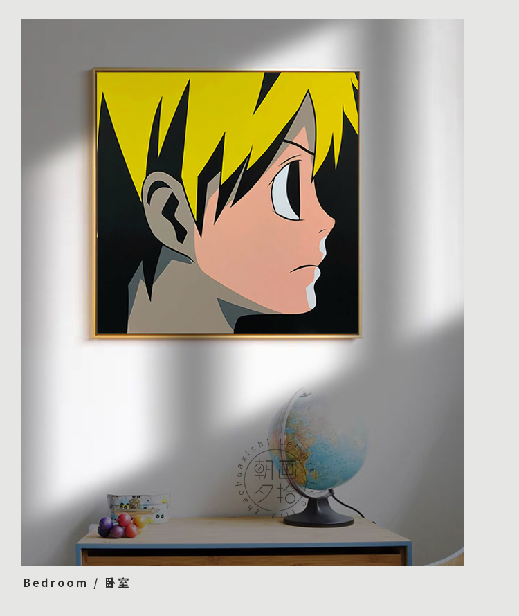 潮流挂画日本动漫aokizy装饰画二次元客厅卧室床头墙面壁画93030黑