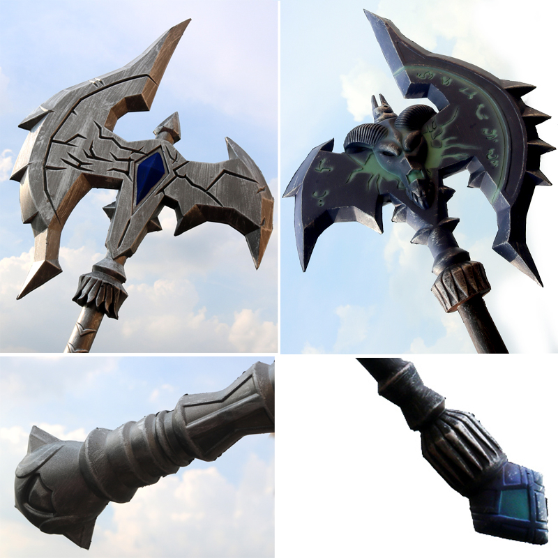 部落大斧头联盟狮子宝剑pu儿童玩具刀男模型大号金色羊头大战斧79cm