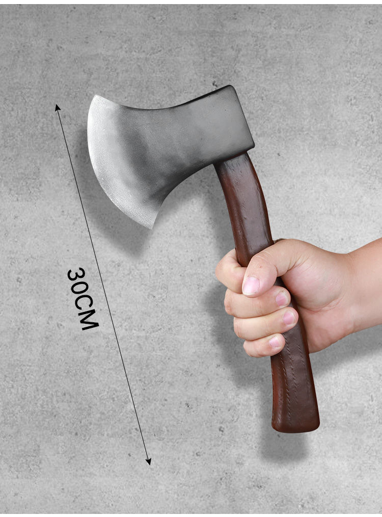 斧头帮道具仿真安全表演cos功夫上海滩金链子假斧子假菜刀假 两把斧头