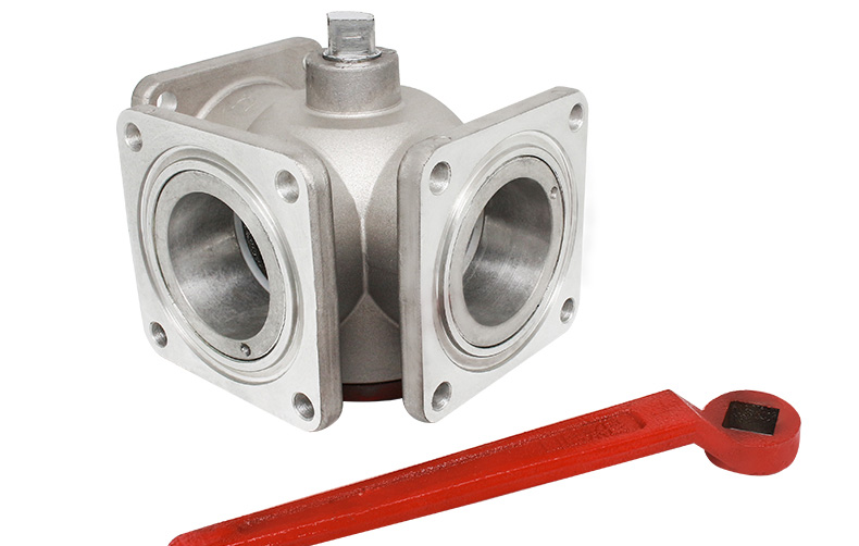 铝合金方三通球阀四位三通球阀洒水车配件油罐车配件方型三通球阀dn65