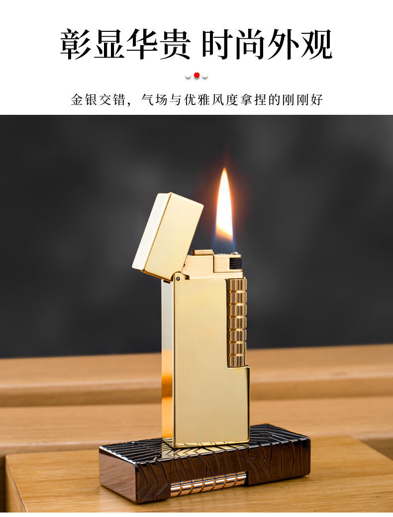 卡地亚打火机calories卡鲁斯卡路打火机原创纯铜手工个性窄机纤巧版