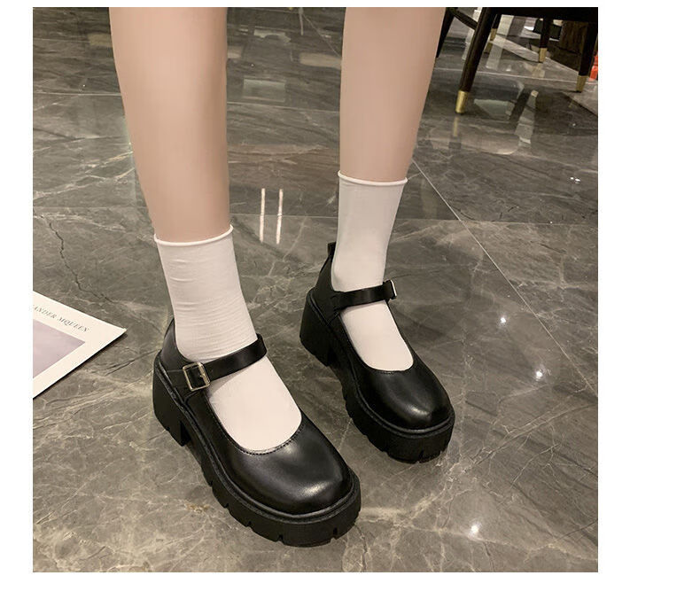 学生鞋子日本高中生cosplay制服装黑色小皮鞋水手服校服 b款校园鞋子