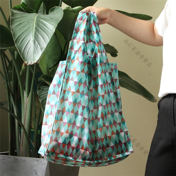 可折叠购物袋便携超市买菜袋尼龙环保袋手提袋单肩大容量简约3c地图