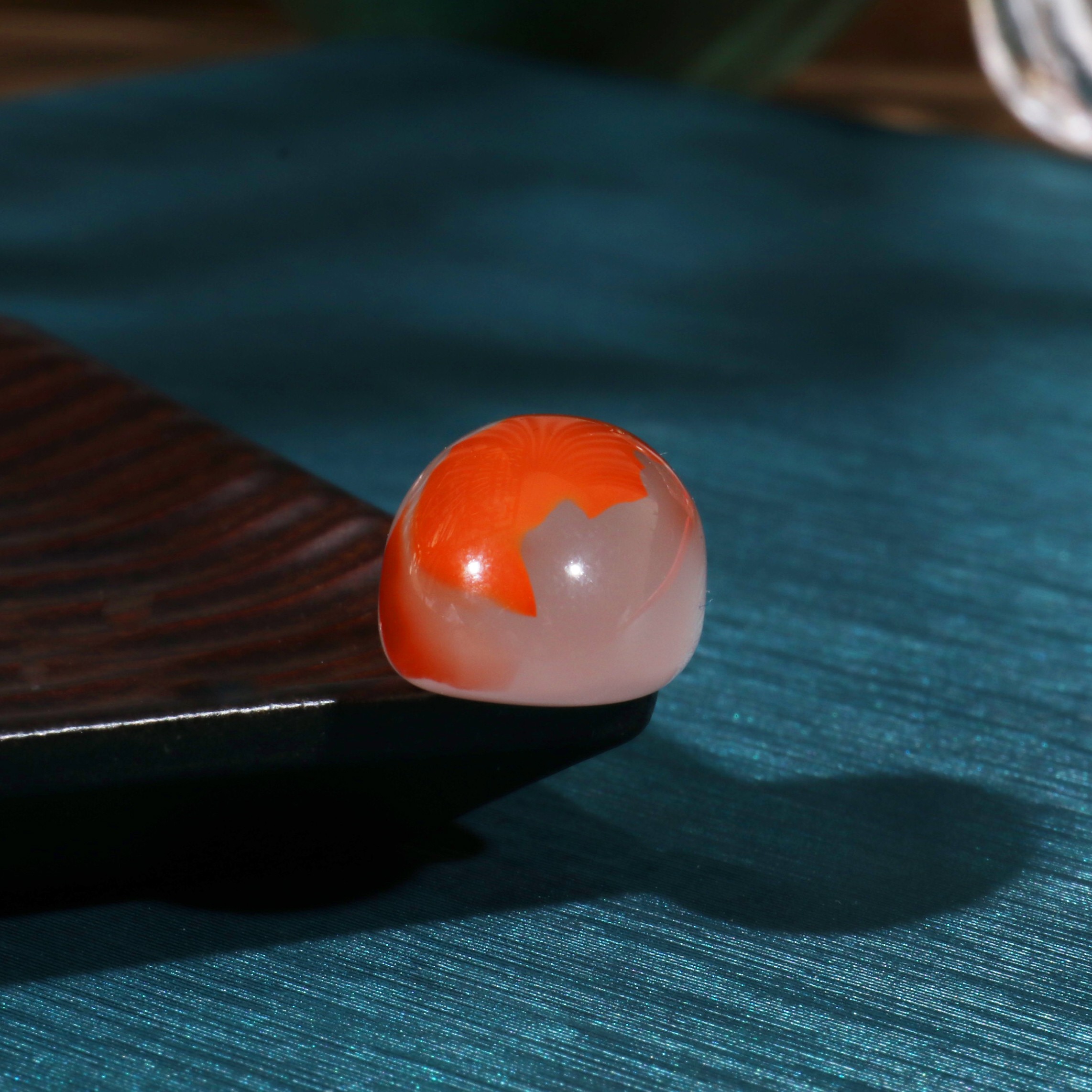 御大师天然川料南红冰飘戒面精品南红戒面飘红戒面收藏级男女款戒蛋面