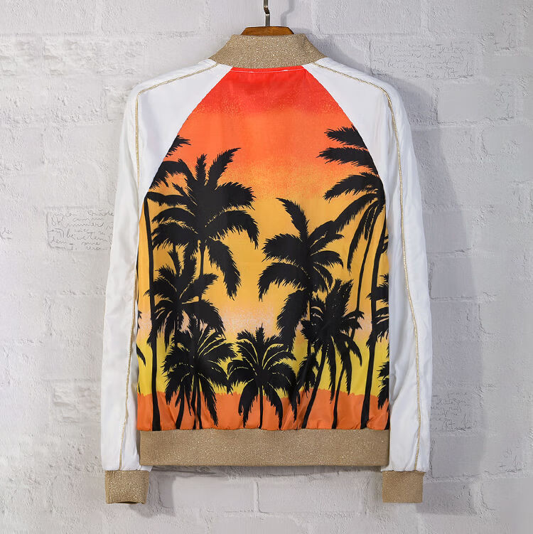 鹿晗权志龙同款外套男女潮牌椰子树宽松棒球服情侣款衣服夹克韩版