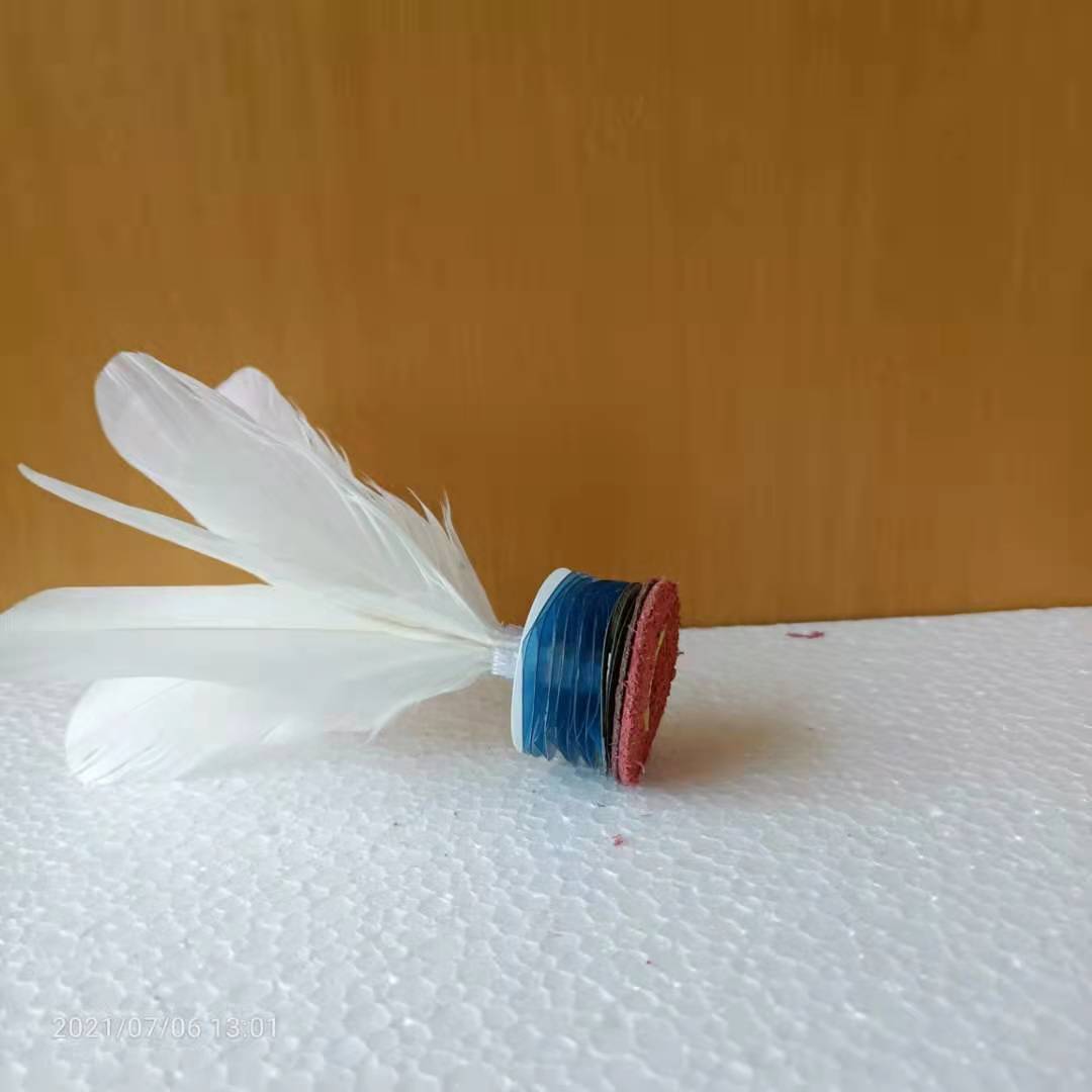 新品白八毽子花毽牛皮底座民间手工艺品手工精品毽子毽球表演网红同款