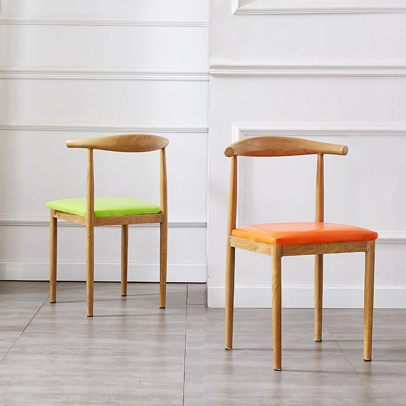 邦将铁艺牛角椅批发奶茶小吃快餐店椅子咖啡西餐厅网红餐椅靠背凳子深