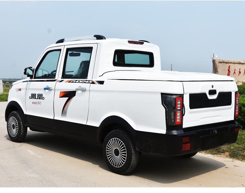 电动四轮皮卡车电动四轮货车成人四轮电动车油电两用双排四轮皮卡车