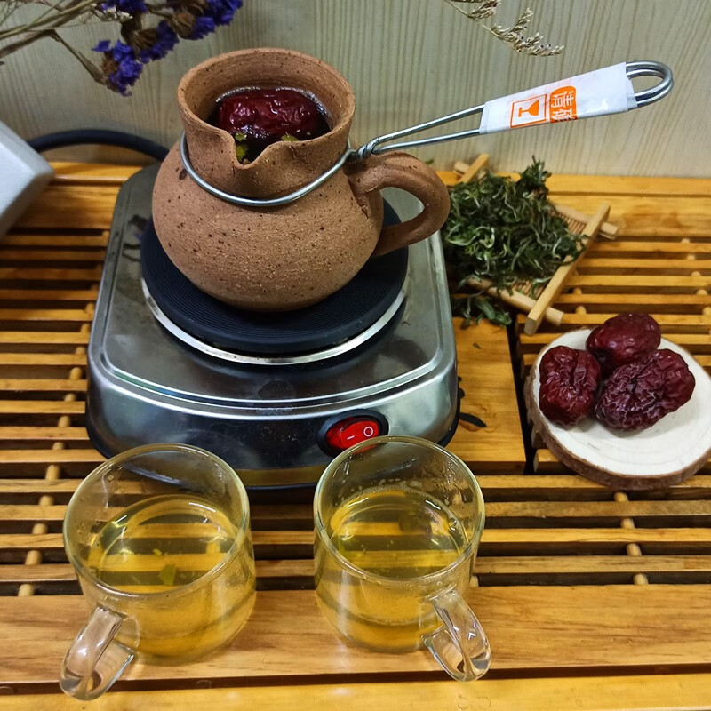 甘肃罐罐茶煮茶器甘肃绿茶罐罐茶煮茶器红色电炉子复古茶叶壶具天水