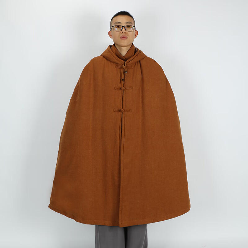 相牌僧服打坐披风男女款棉麻加棉观音禅修斗篷僧衣冬季加厚保暖 土
