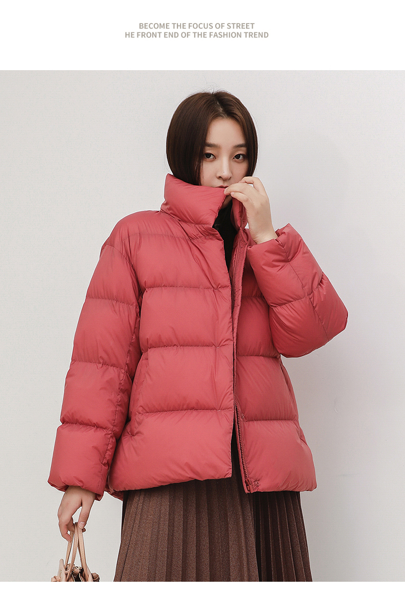 鸭鸭羽绒服佟丽娅同款羽绒服女短款2021年时尚休闲百搭白鸭绒小个子