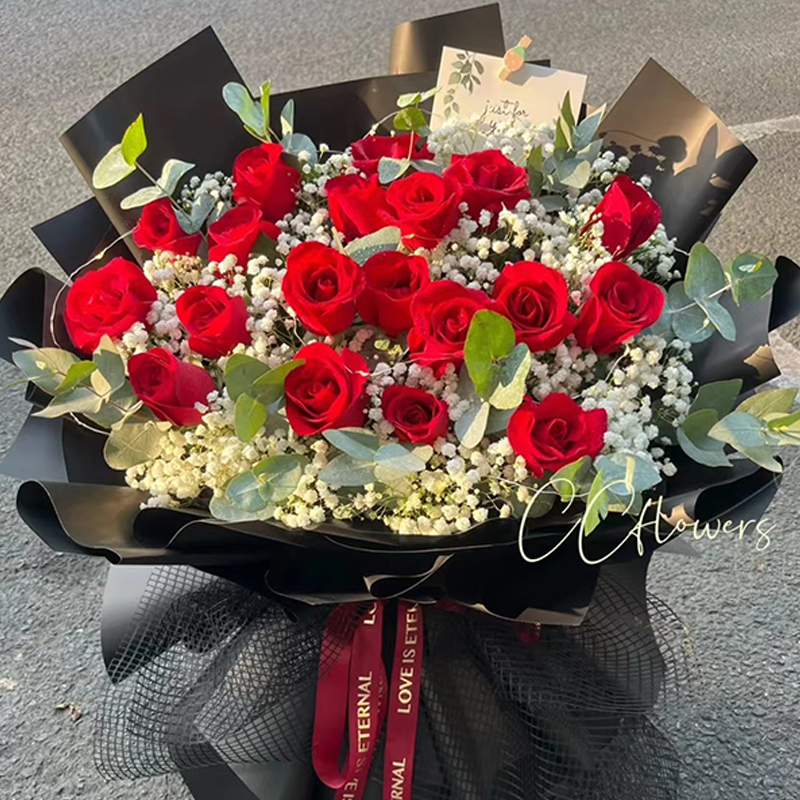 毕业季鲜花速递同城配送19朵红玫瑰花束生日礼物送女友老婆朋友爱人送