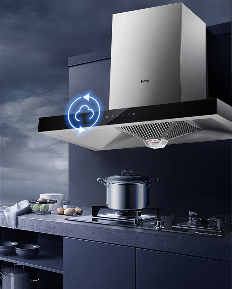 海尔(haier)抽油烟机欧式家用吸油烟机20立方大吸力热熔自清洁智能触