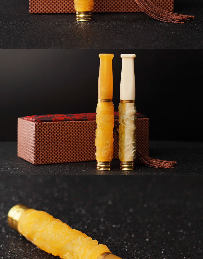 过滤烟头嘴粗细通用高档礼品礼物 牛骨雕龙 单烟嘴无礼盒礼品【图片