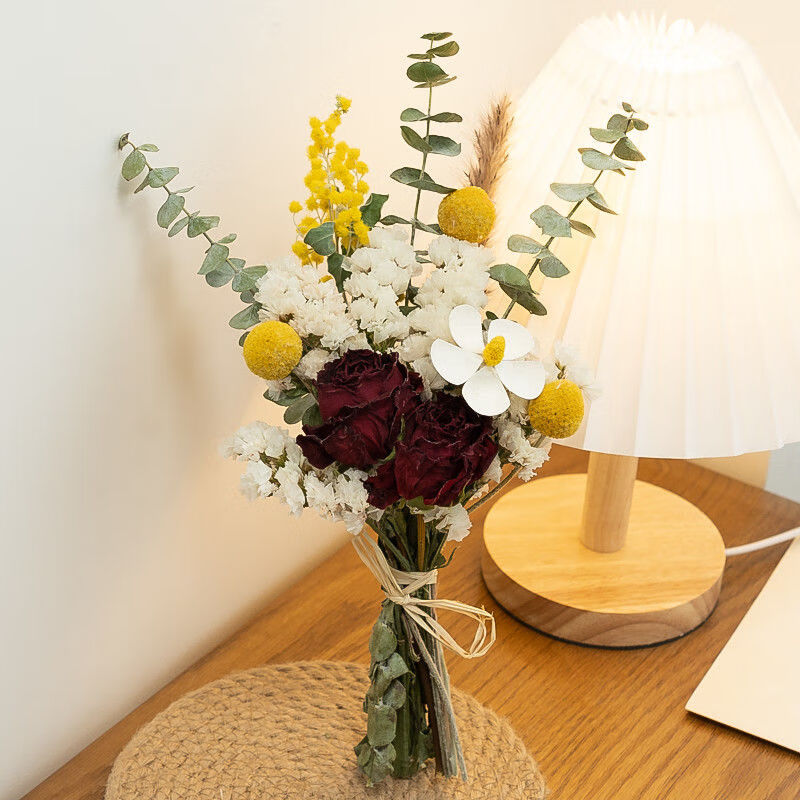 干花花束真花玫瑰花干花花束客厅摆件家居装饰y真花房间摆设拍摄道具