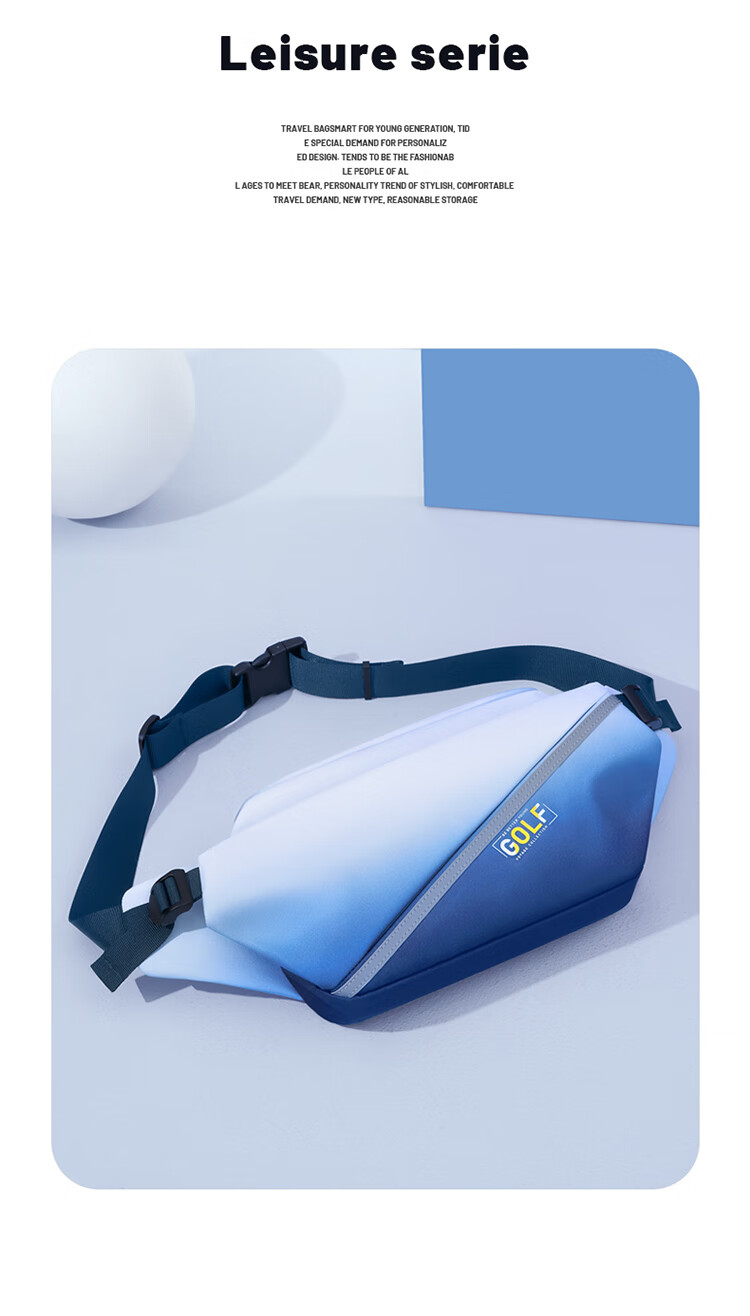 GOLF Trendy Crossbody Bag for Men, Gradient Color Shoulder Bag, Outdoor Sports Waist Pack, Men's Phone Bag, Ink Wash 15