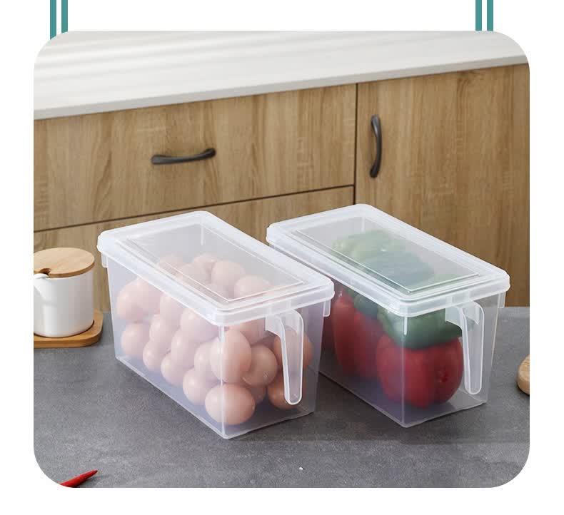 德燚日式冰箱收纳盒蔬菜冷冻保鲜盒厨房透明抽屉式塑料储物盒日式冰箱