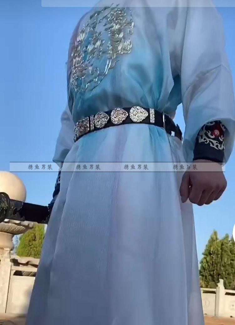 携鱼龙纹革带圆领袍皮带古装古风腰带飞鱼服配饰男女款用型汉服革带