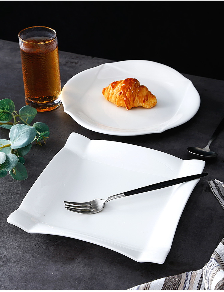 异形盘子菜盘商用家用菜碟子白色陶瓷餐盘酒店餐具饭店专用凉菜盘白瓷