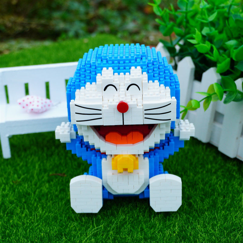 兼容哆啦a梦机器猫立体拼图微颗粒积木拼装玩具女孩礼物8801哆啦a梦
