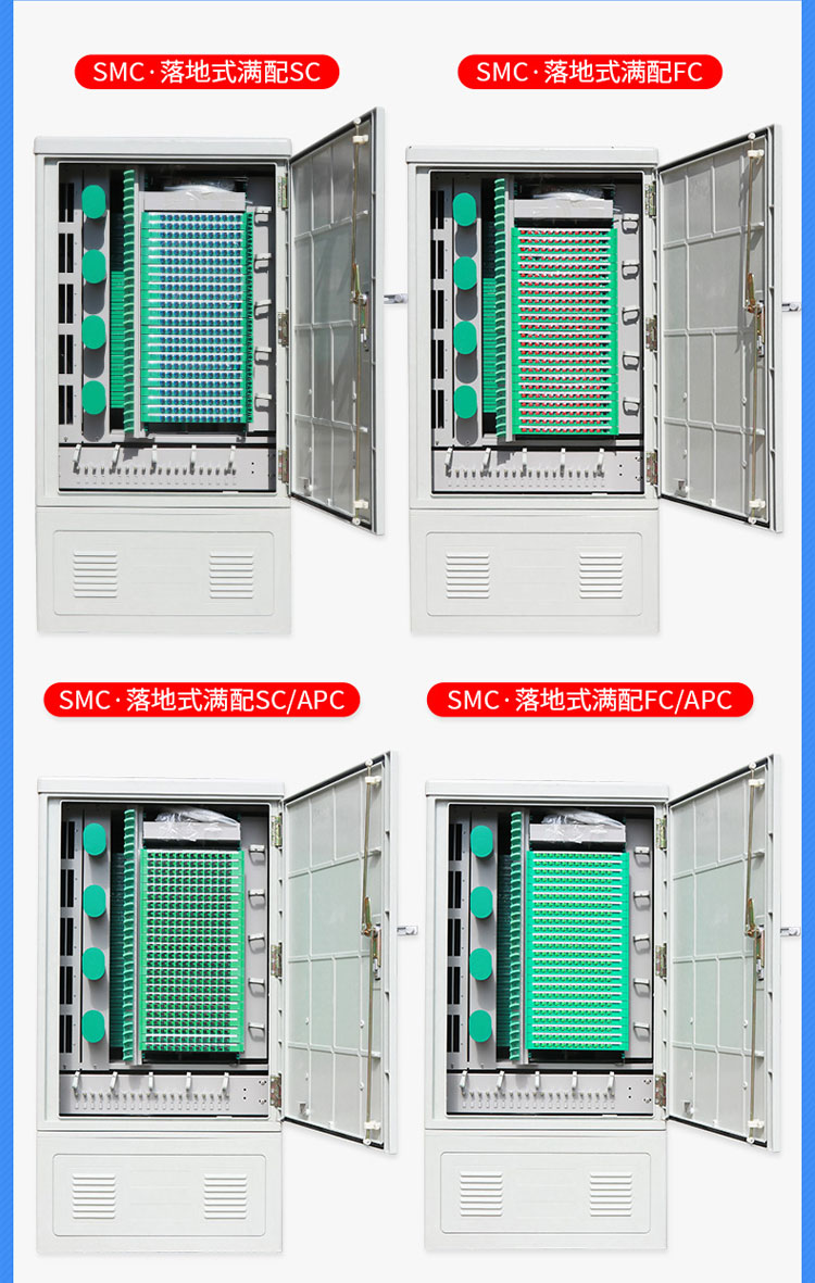 光纜交接箱三網合一室外落地式光交箱路邊機櫃scfcapc576免跳滿配sc口