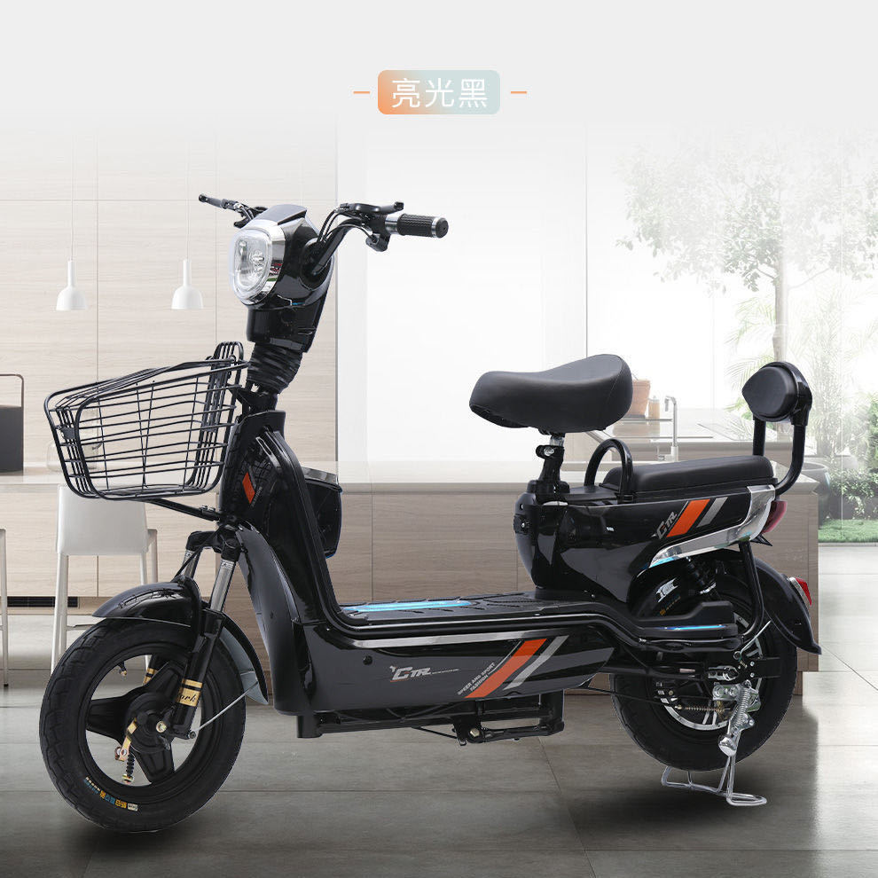 金丝猴款电瓶车锂电瓶电车踏板电车双人48v长跑两轮车 中国红 锂电瓶