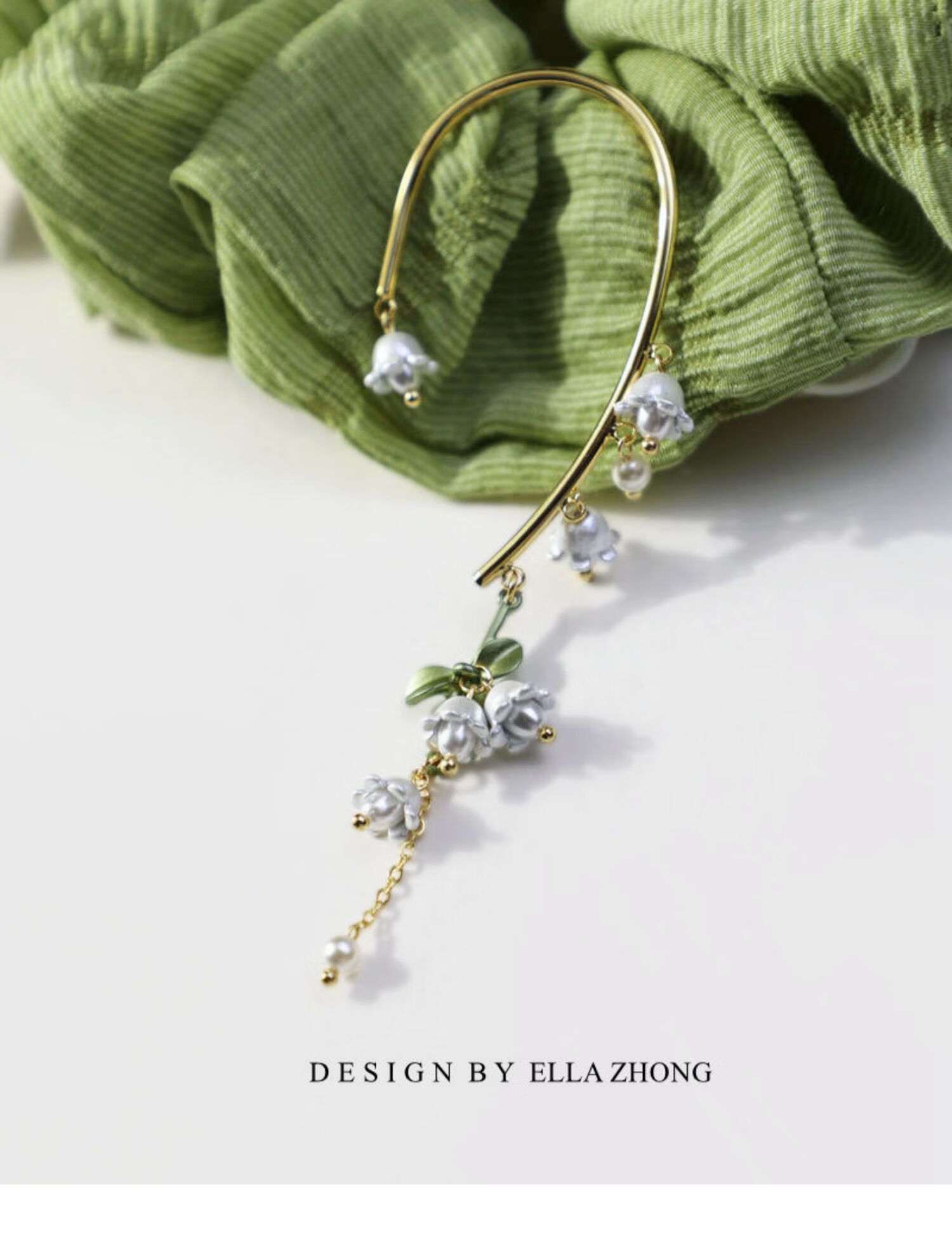 无耳洞福音耳挂铃兰流苏甜美小清新耳环复古花朵耳饰品礼物铃兰耳挂