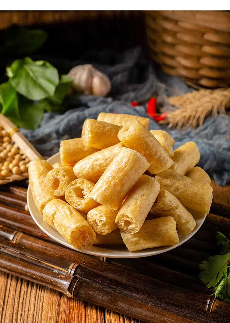 fghgf 豆肠豆棍人造肉腐竹豆制品素鸡肠麻辣烫火锅食材腐竹炸串豆筋棍