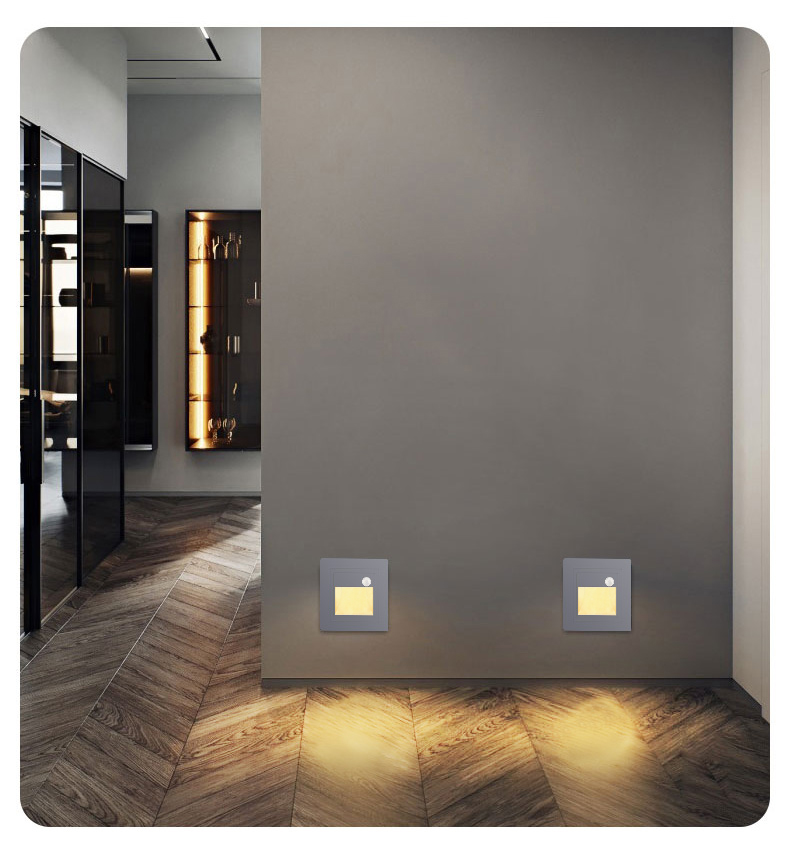 (huanse) led地脚灯86型小夜灯家用酒店嵌入式人体感应过道墙角楼梯