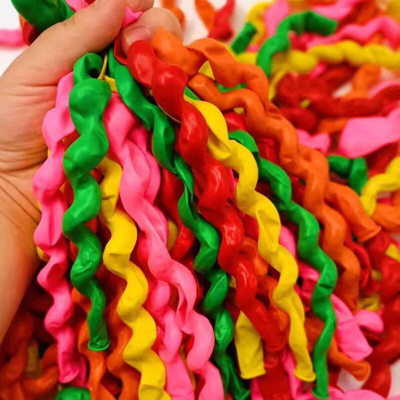 加厚八节葫芦气球异形螺旋麻花气球儿童火箭气球玩具旋转陀螺气球