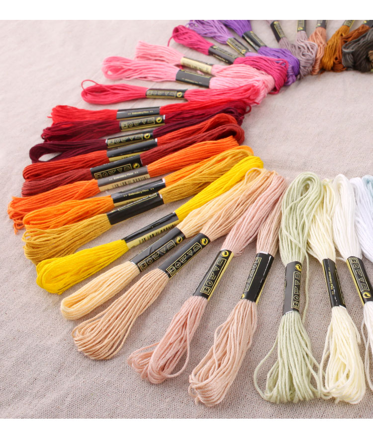 十字绣彩色线缝衣服diy棉戳绣线手法式秀线鞋垫25号绣花配毛线100支绣