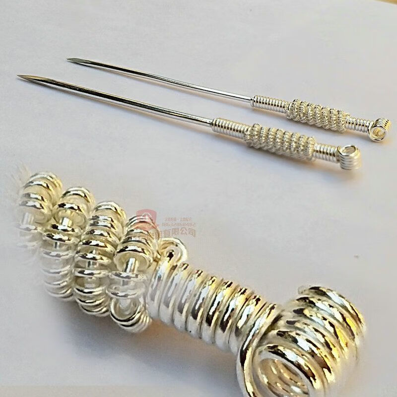 放血针大号小号三菱针银针99足银针灸针美容院刺络刺血纯银大三棱1支