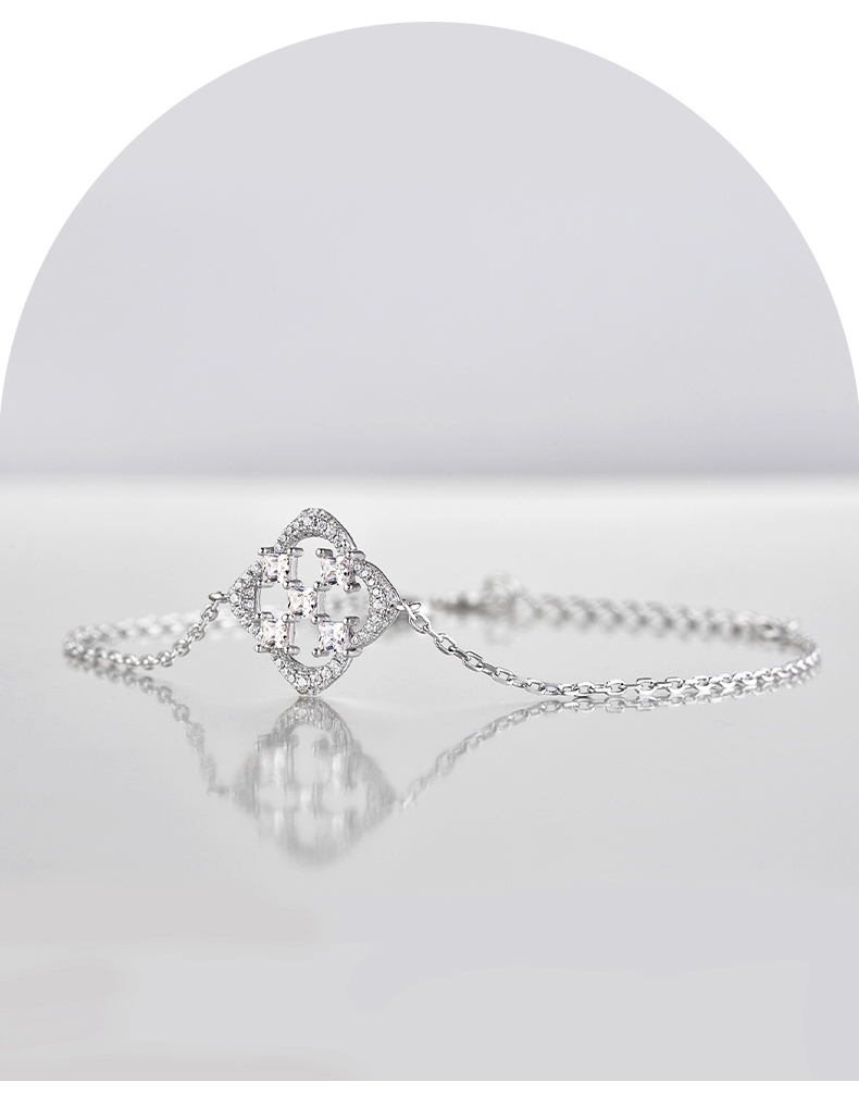 法国轻奢黛西法罗ax26y925银轻奢菱形手链百搭手饰女过节送女友送闺蜜