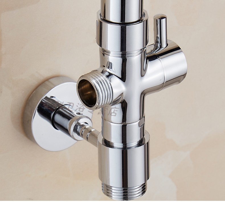 慧茵huiyin花洒分水器全铜快开淋浴三通一进二出分水阀4分6分转换器