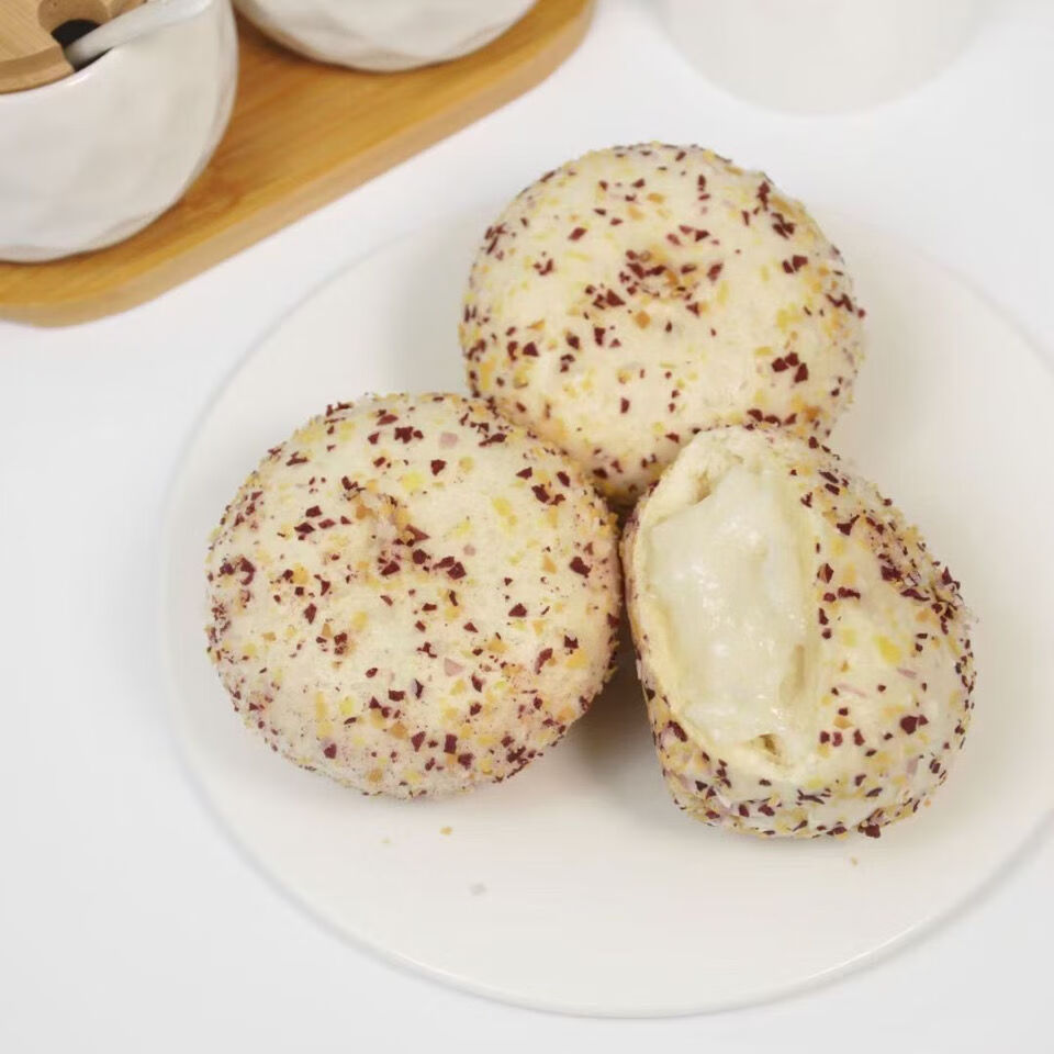 燕麦酸奶包速食杂粮包子儿童营养早餐速冻甜包 食三舍 一袋奶酪包