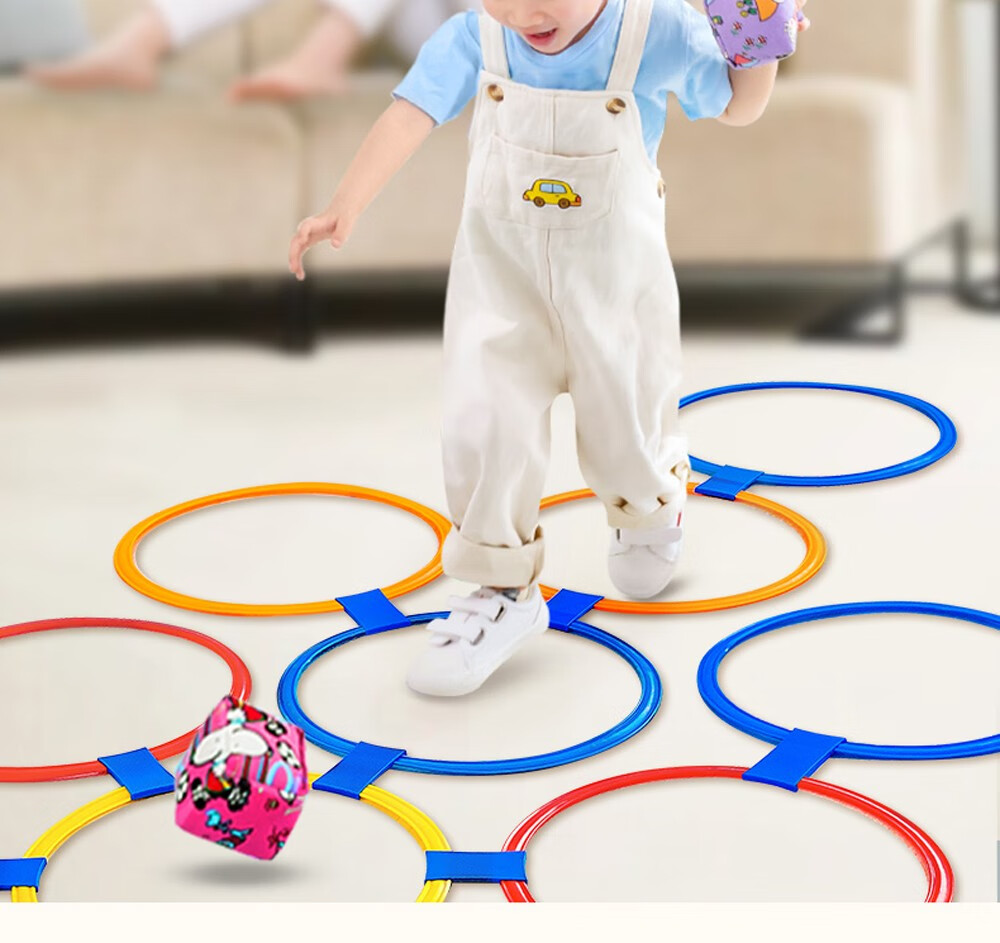 魅扣跳房子跳圈圈游戏幼儿园跳格子运动儿童感统训练器材室内跳格子