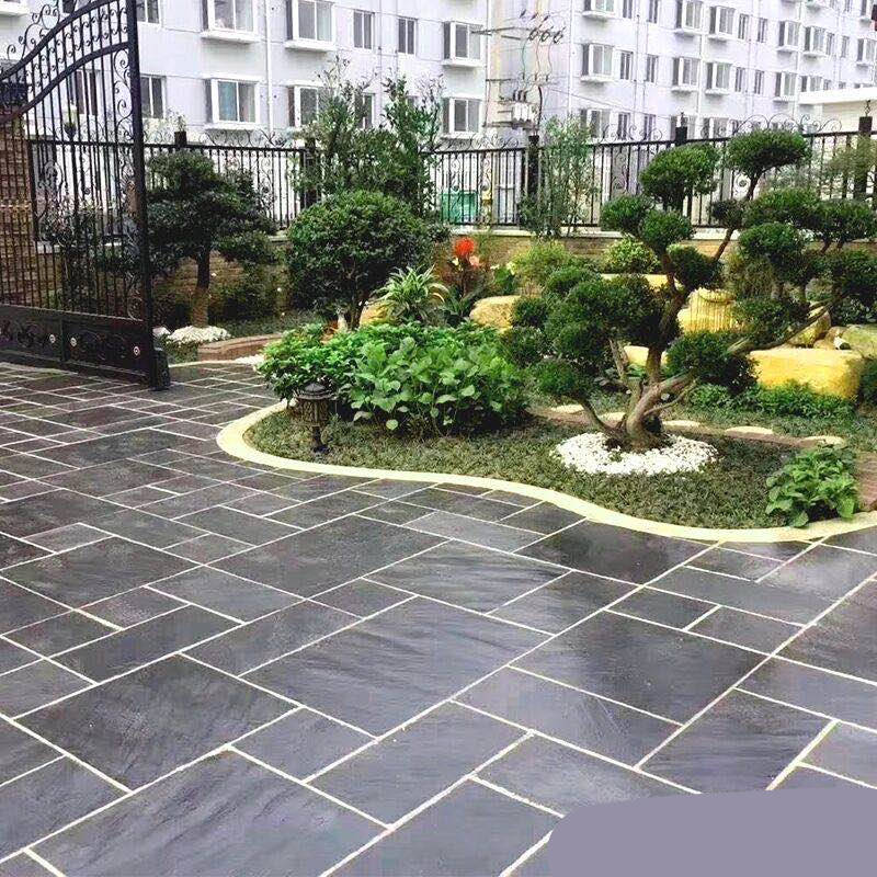 庭院青石板天然文化石仿古青砖别墅花园滑室外院子地砖广场石材 20*40