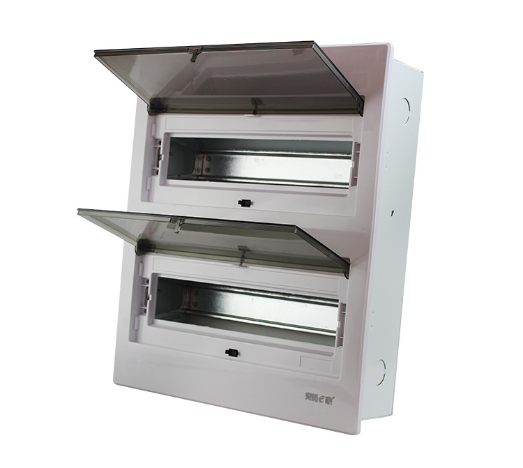 禄维钢家用豪华型26位双层配电箱铁底塑面暗装20-26位回路箱空开保护